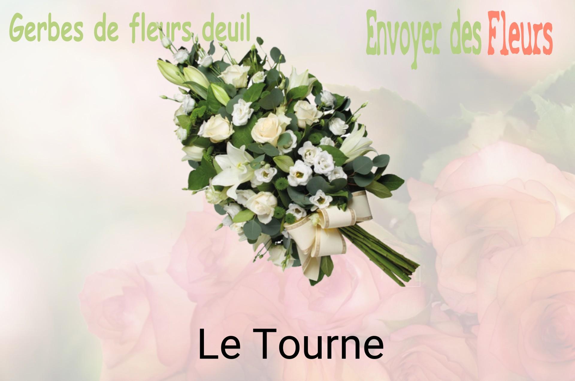Gerbe de fleurs de deuil livrée à Le Tourne